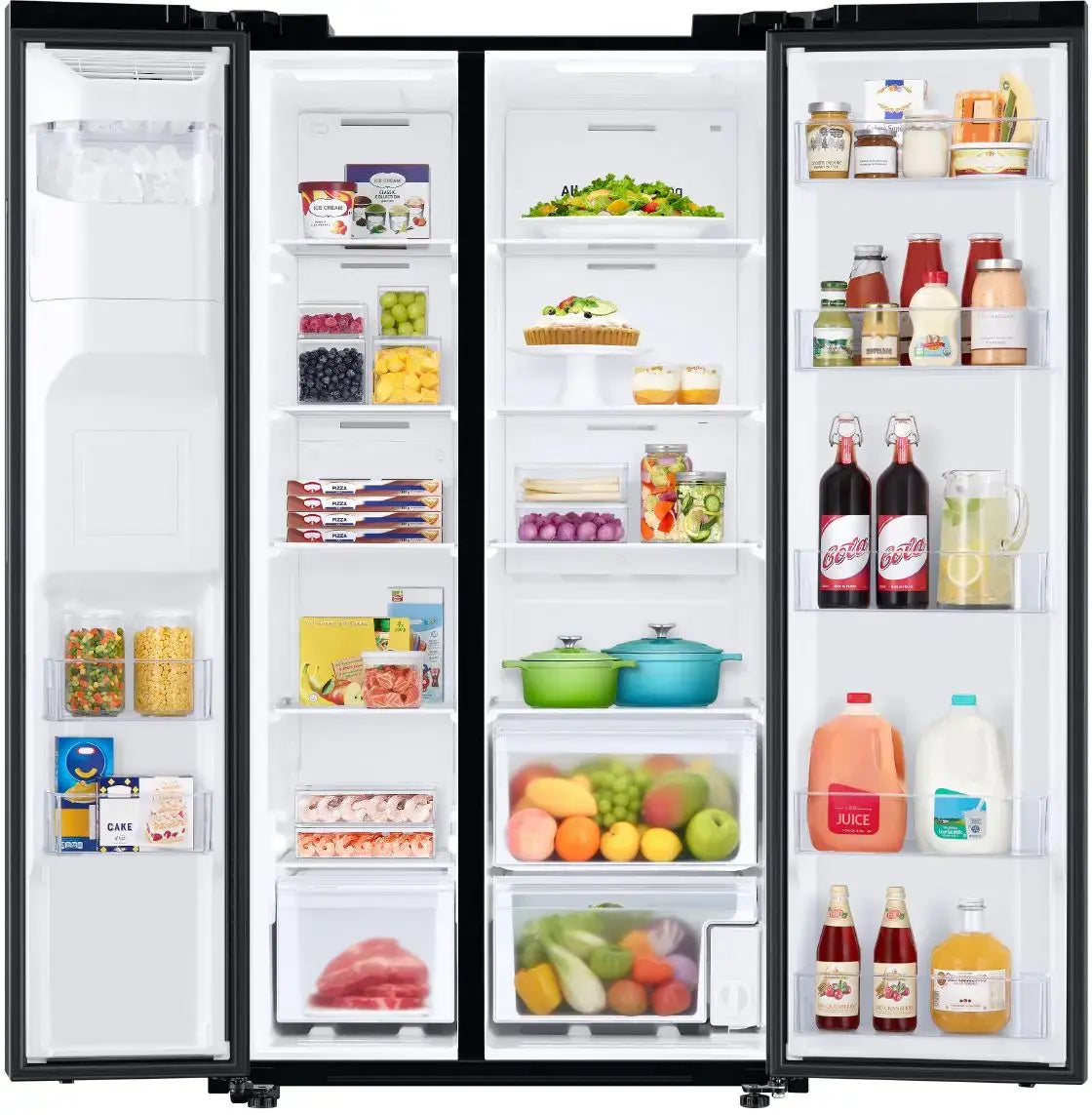 Samsung - 27.4 cu. ft. Side-by-Side Refrigerator with Large Capacity - Black Stainless Steel