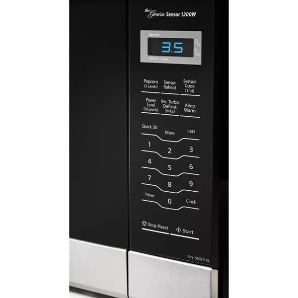 Panasonic 1.2 Inverter Microwave - Stainless Steel NN-SN67HS: Countertop, 1200W, 12 Programs, Digital Display