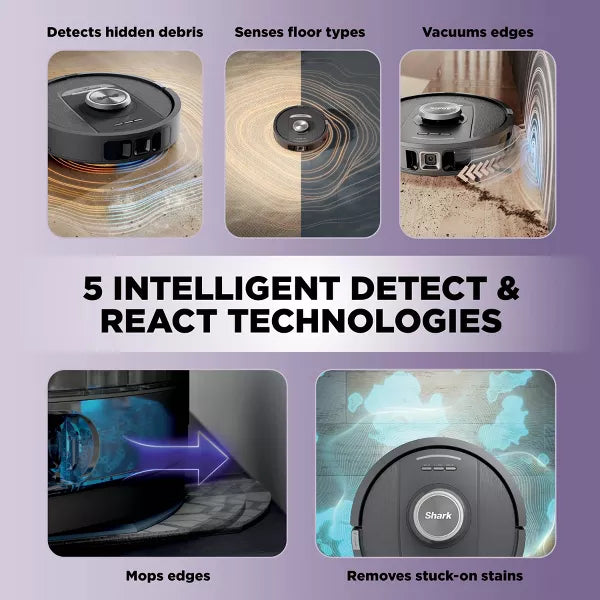 Shark PowerDetect NeverTouch Self-Empty and Self-Refill Robot Vacuum and Mop with Bagless 60-Day Debris Capacity HEPA Base Black - RV2820YE