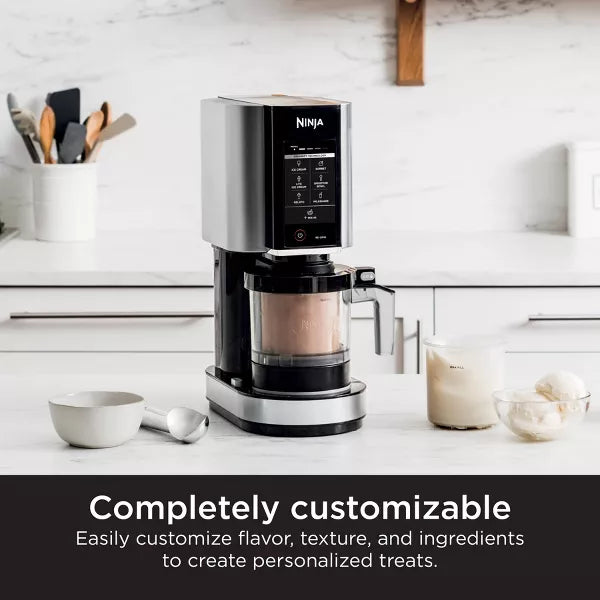 Ninja 0.5qt CREAMi Stainless Steel Ice Cream, Gelato and Sorbet Maker, 7 One-Touch Programs NC301: Soft Serve, 800W, Dishwasher-Safe