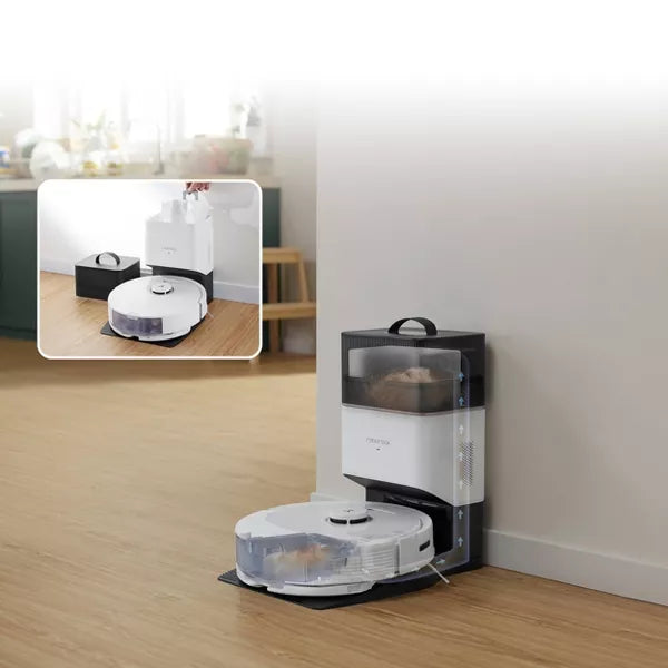 Q8 Max Plus Robotic Vacuum White: Roborock, Cordless, Smart Mapping, Self-Emptying, Multi-Surface, Smartphone App Controlled
