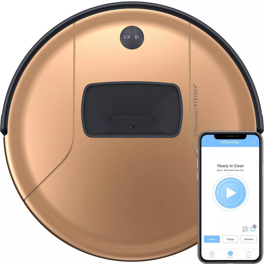 bObsweep PetHair Vision Plus Wi-Fi Robot Vacuum Cleaner and Mop - Beech: HEPA Filter, Smart Mapping, Pet Hair Removal